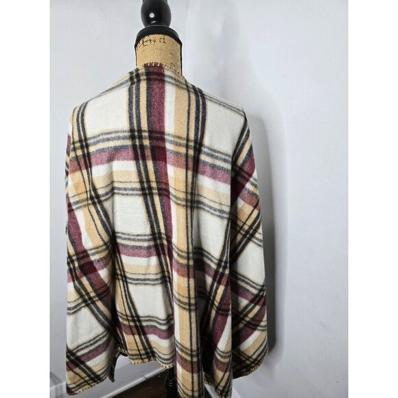 Woolrich Brown Plaid Oversized Scarf Cozy Shawl - Picture 4 of 8